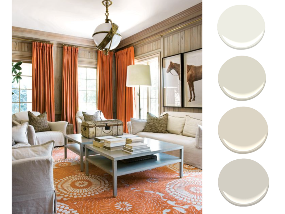 Интерьер гостиной в терракотовых тонах