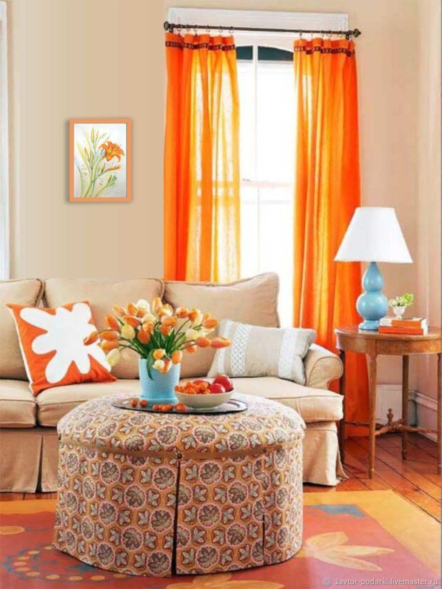 Сочетание оранжевого в интерьере