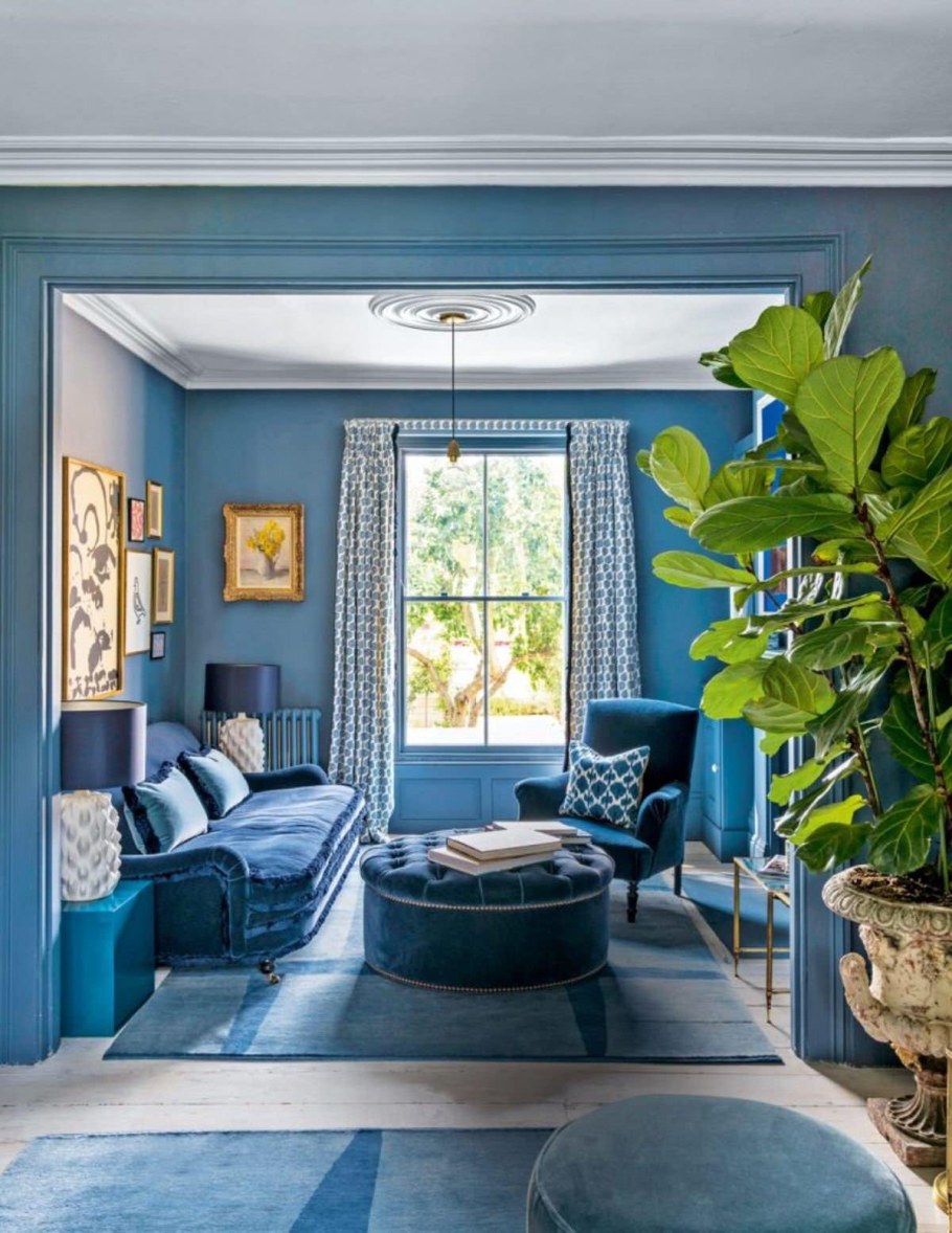 Голубой интерьер