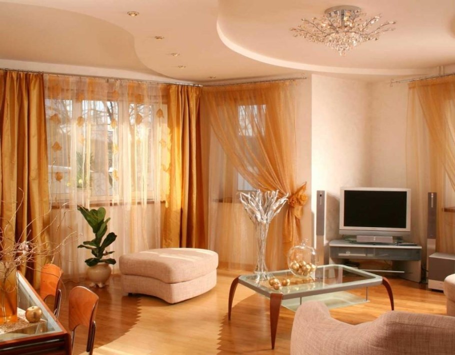 Гостиная в персиковых тонах
