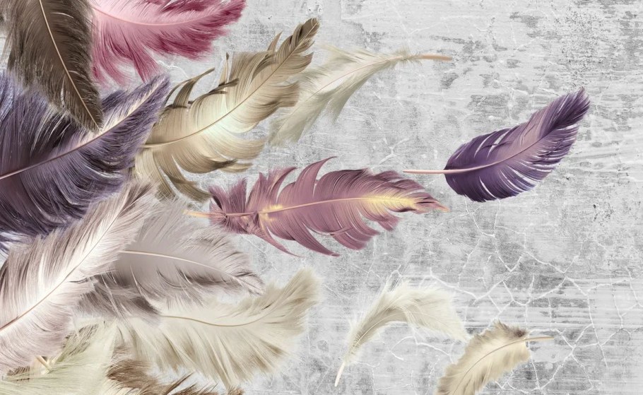 Обои перья для стен