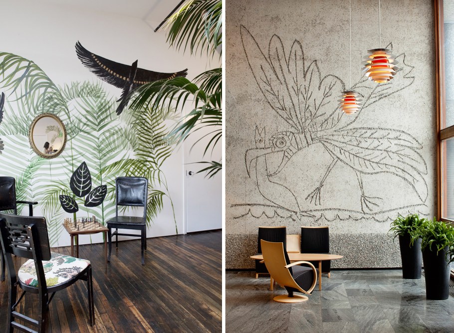 Фреска перья