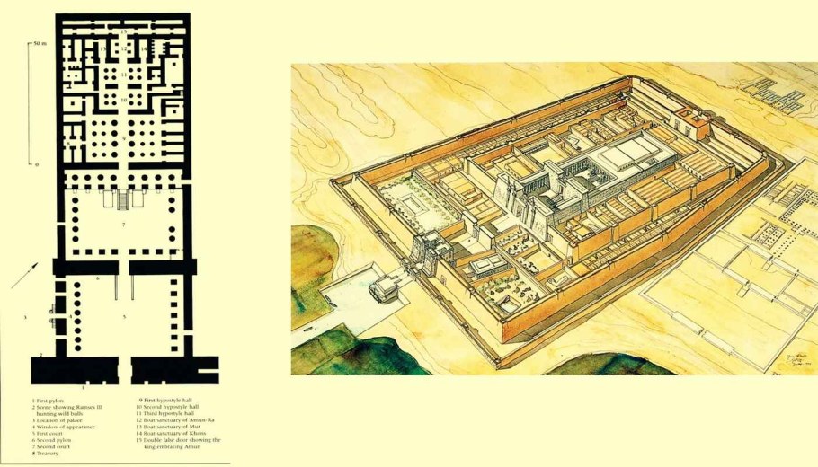 Храм Рамсеса 3 в Мединет Абу план