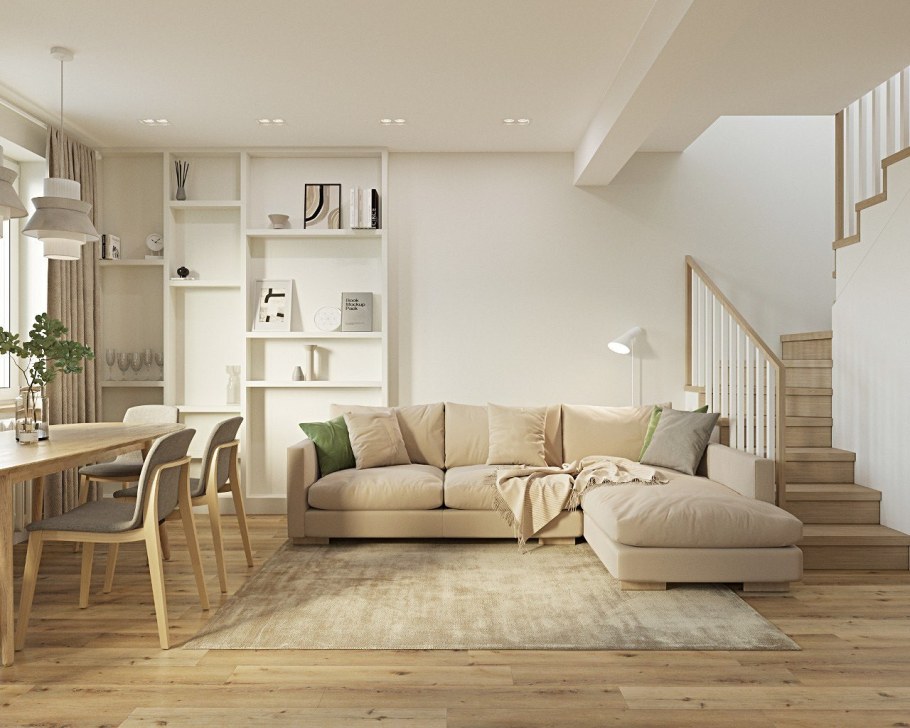 Гармоничный интерьер гостиной