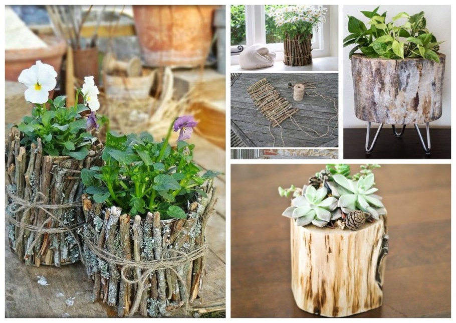 Горшок из веток