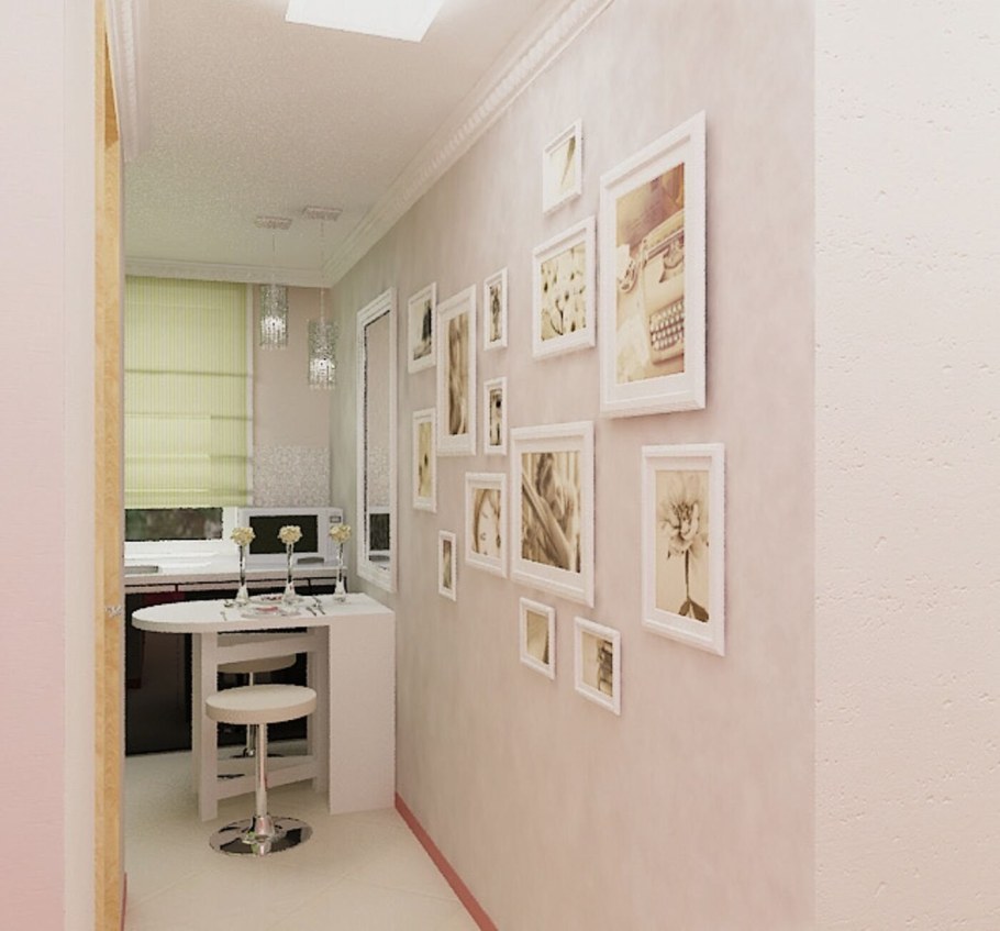 Проем между кухней и коридором без двери