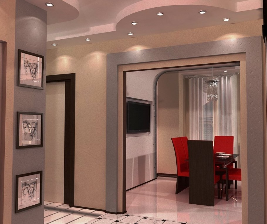 Арка в гостиную из прихожей