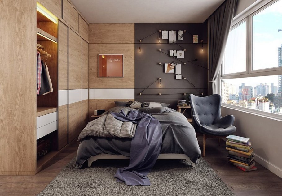 Интерьер мужской спальни