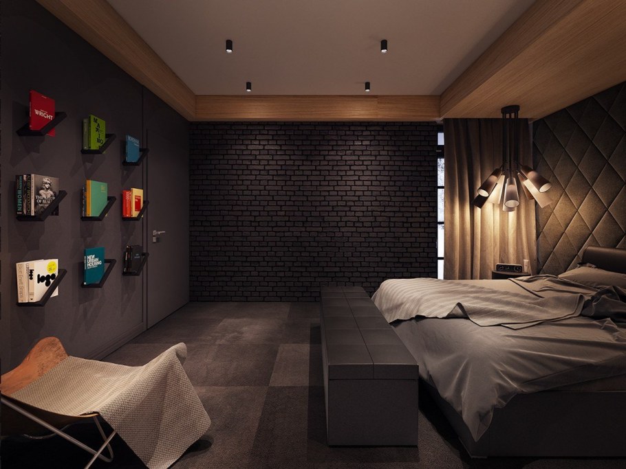 Спальня в темном стиле