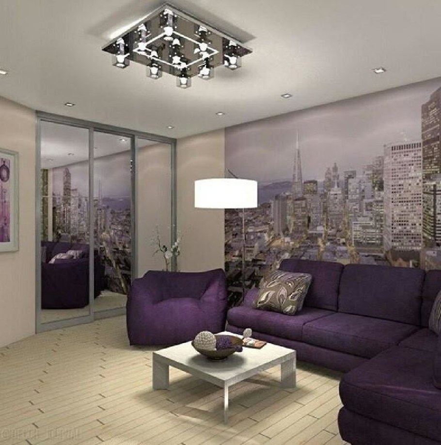 Гостиная в фиолетовых тонах