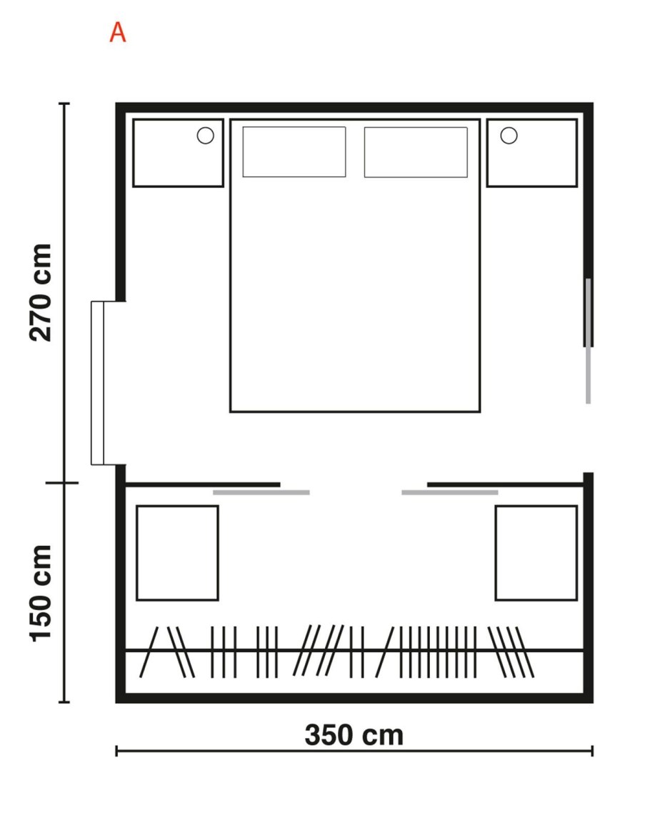 Размер спалний комнати