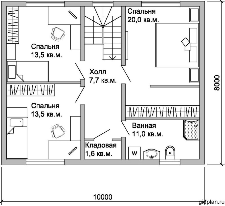 Чертеж комнат в доме
