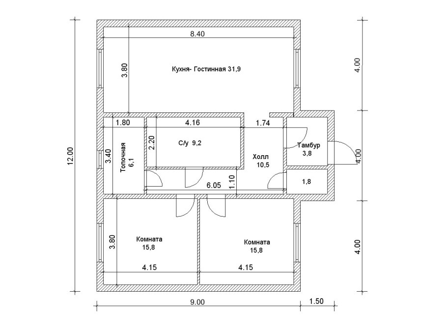 Планировка комнаты чертеж