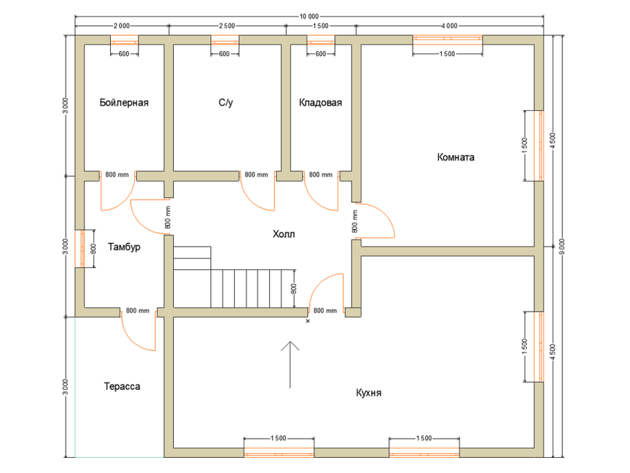Проекты домов из бруса 8х12 одноэтажный