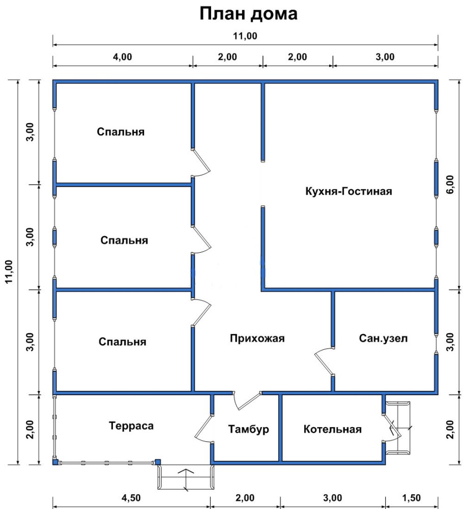 Дом каркасный 8х10 одноэтажный проекты