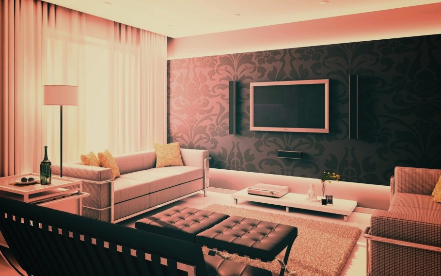 Расцветки обоев для зала