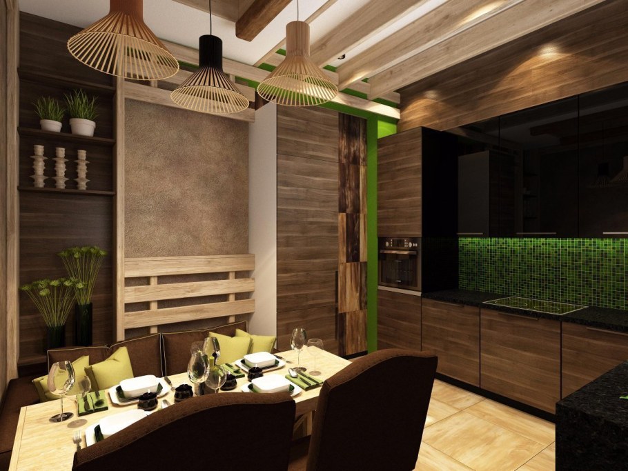 Экостиль в интерьере кухни