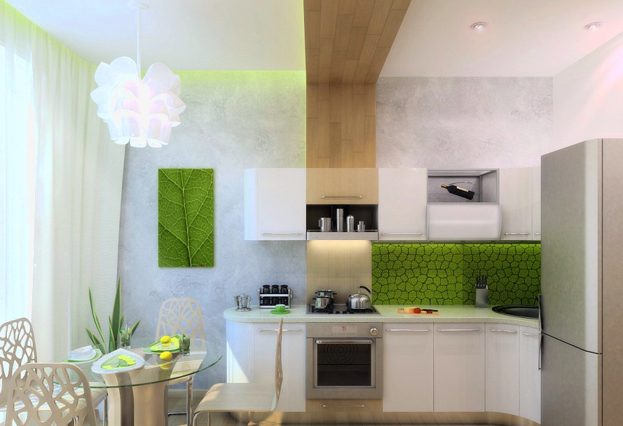 Кухня маленькая экостиль