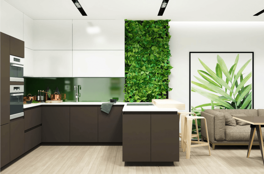 Кухня в стиле эко хайтек