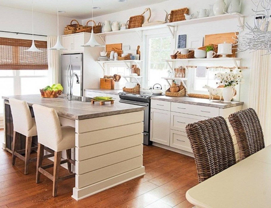 Кухня экостиль белая