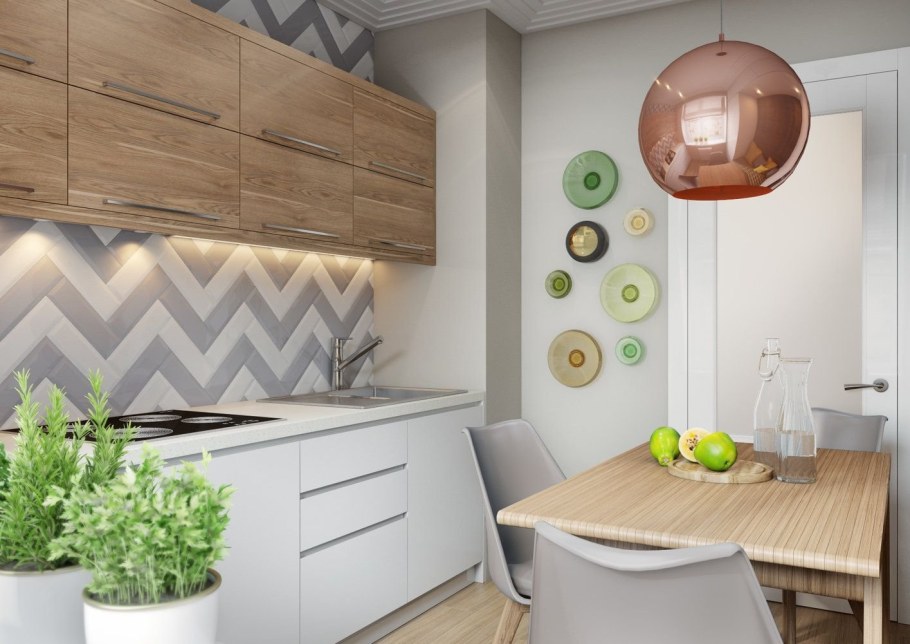 Кухня маленькая экостиль