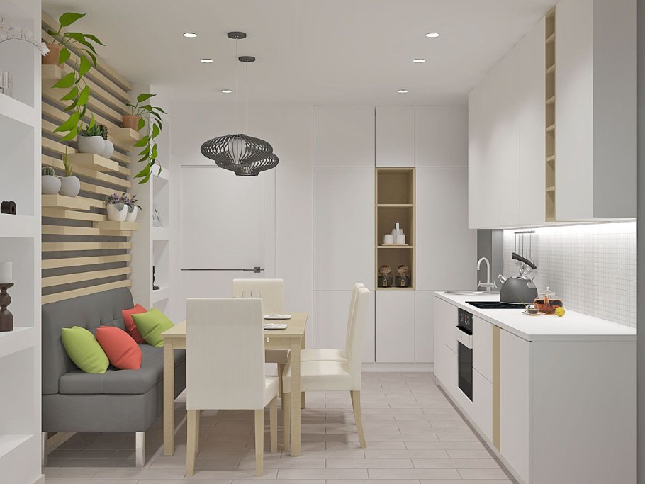 Кухня экостиль белая