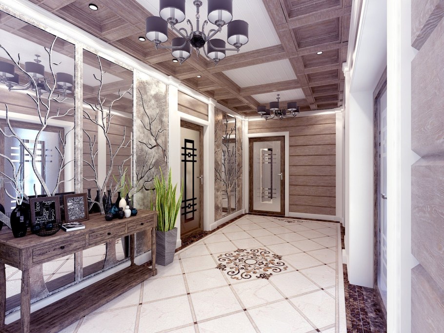 Большая прихожая в частном доме