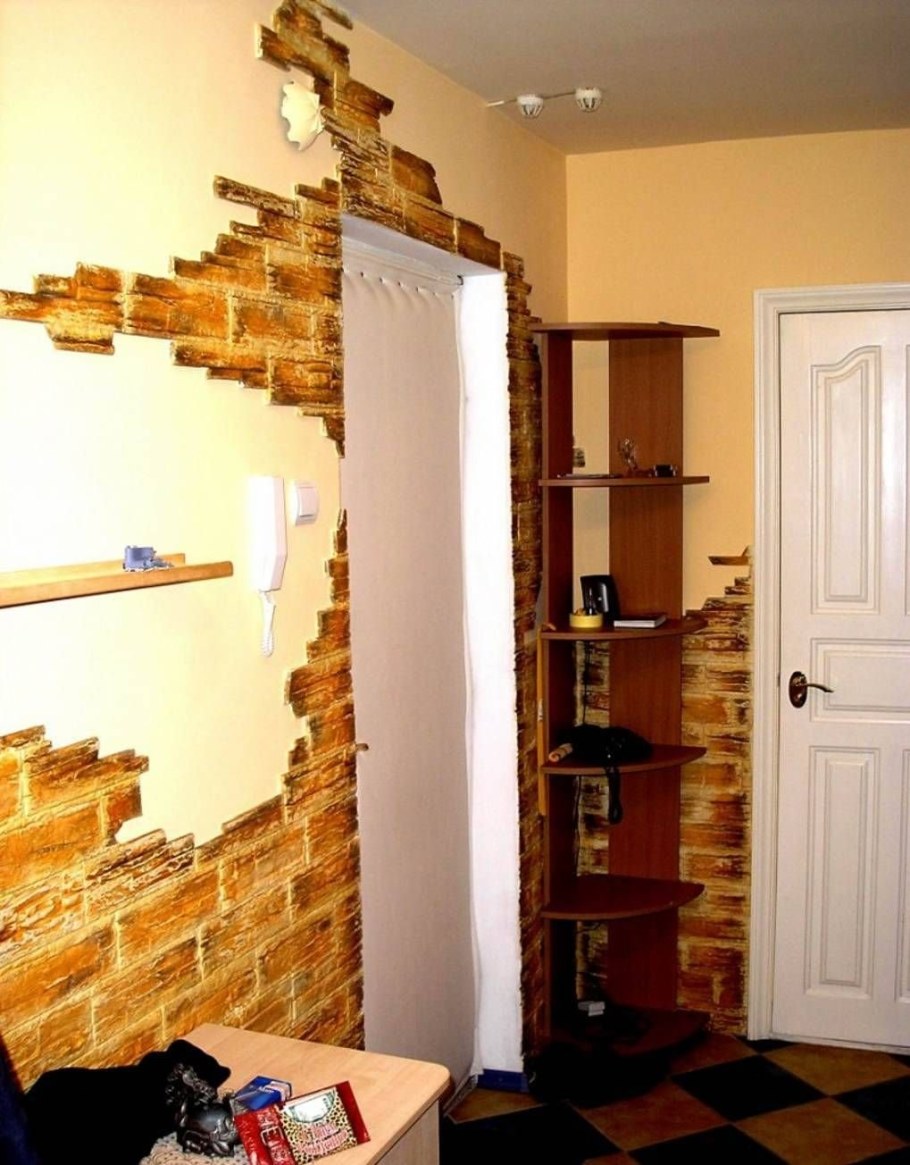 Декор стен искусственным камнем