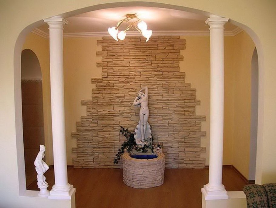 Отделка стен декоративным камнем