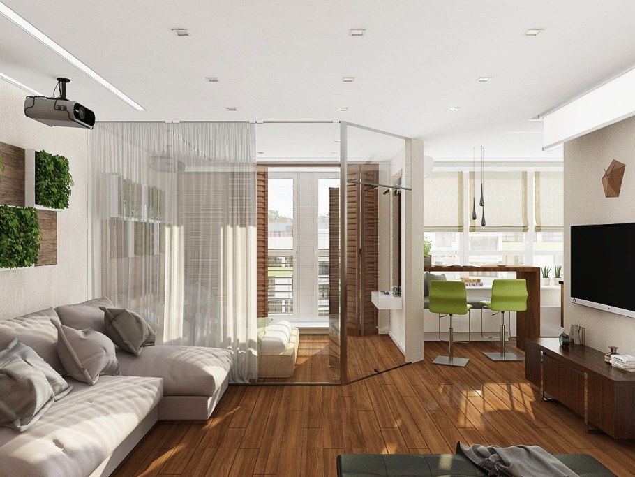 Планировка однокомнатной студии 30 кв.м