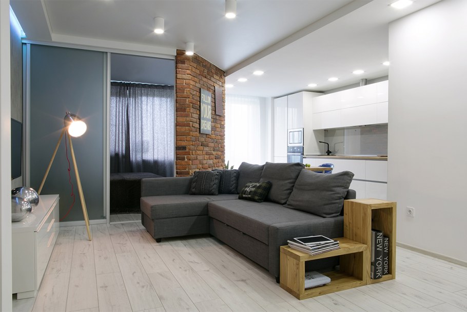 Дизайнерский интерьер однокомнатной квартиры