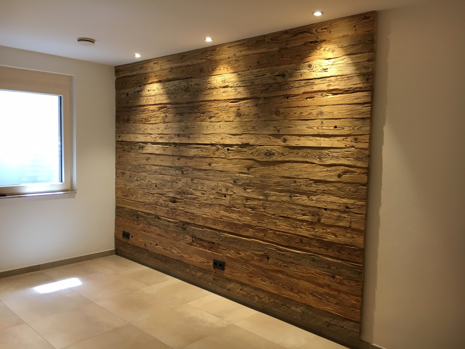 Декоративная отделка стен деревом