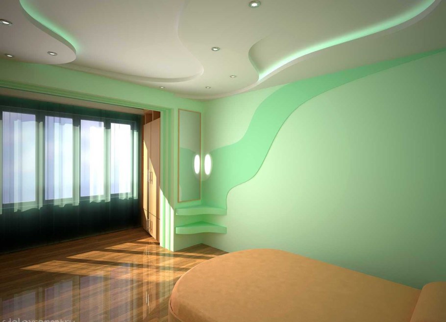 Фигурный потолок для комнаты