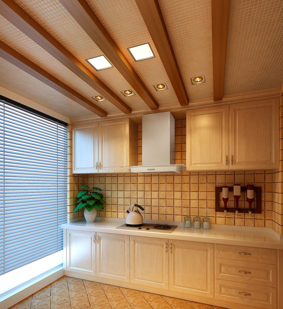 Пластиковый потолок на кухне