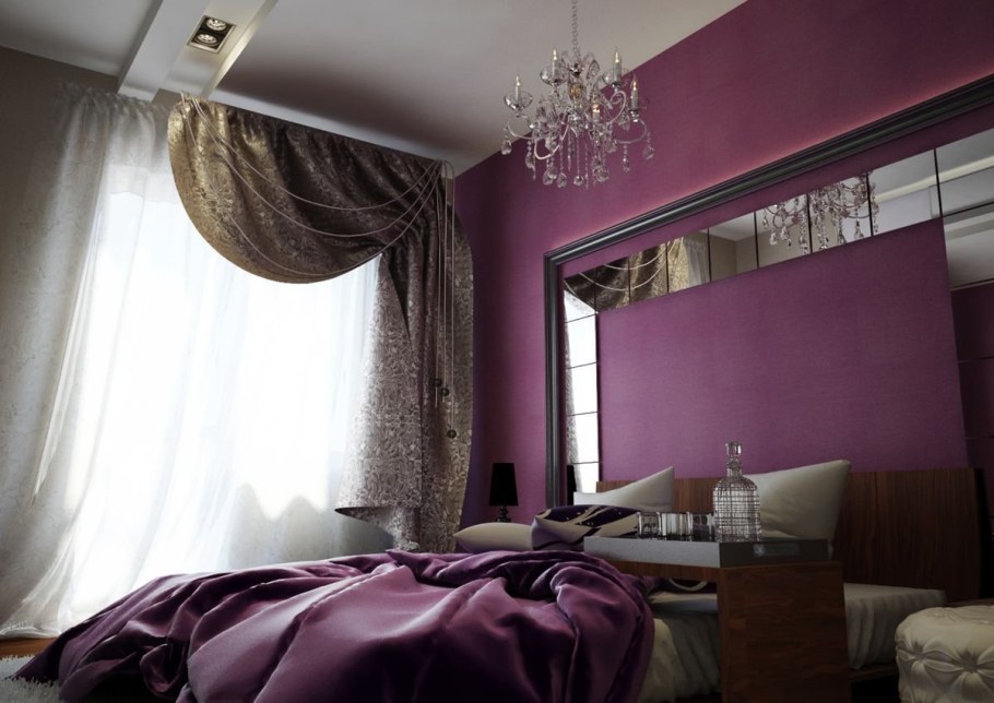 Спальня в сиреневых тонах