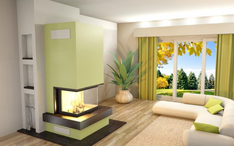 Камин 3 стекла