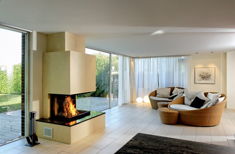 Топка Экокамин трехсторонняя