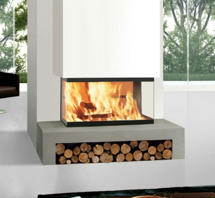 Дровяная печь-камин EDILKAMIN Side 3n + Perla