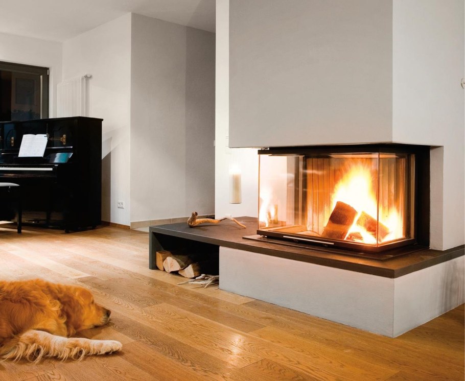 Трехсторонний камин