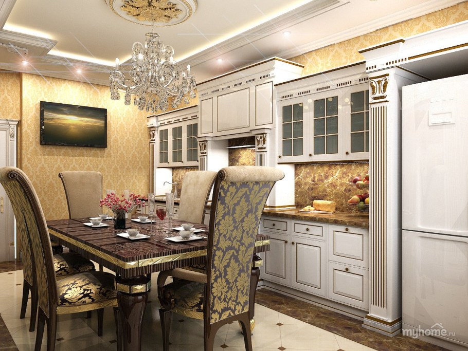 Кухня гостиная классика