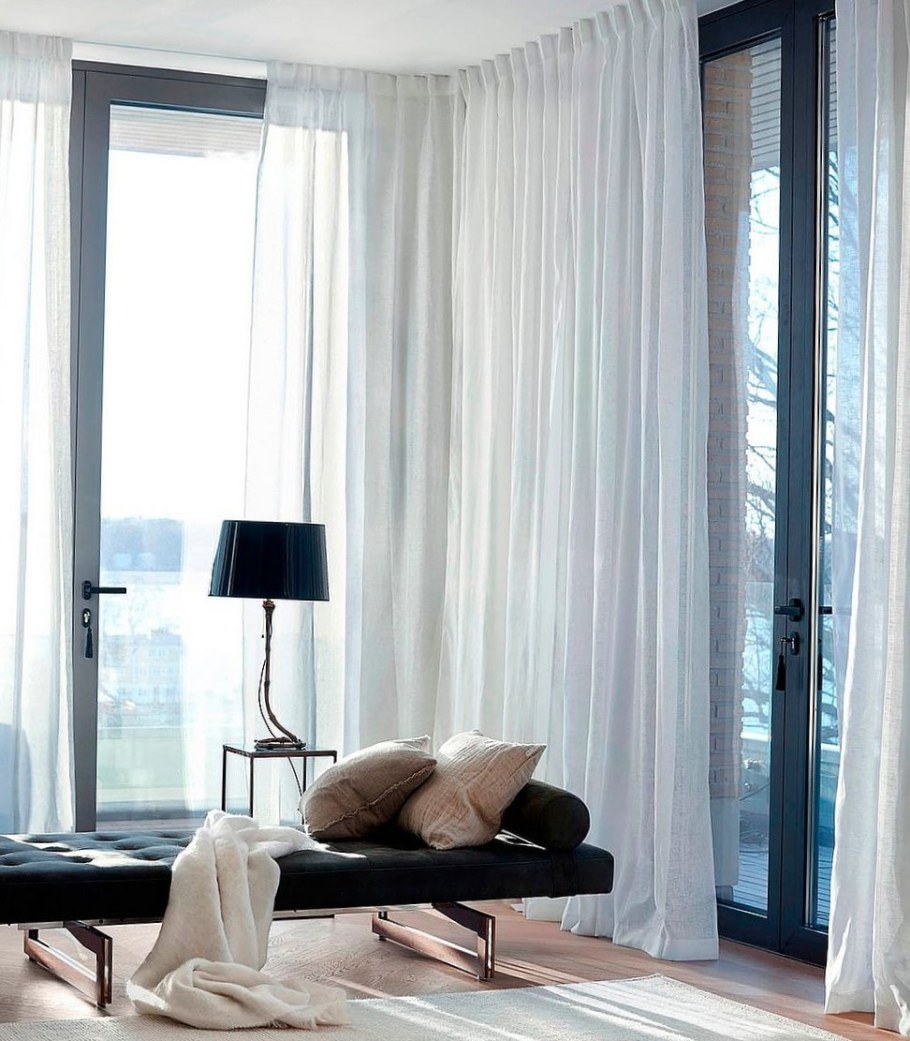 Шторы на угловое панорамное окно