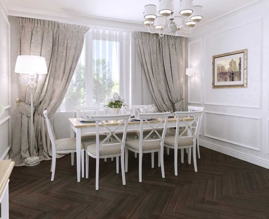 Шторы в столовой Неоклассика