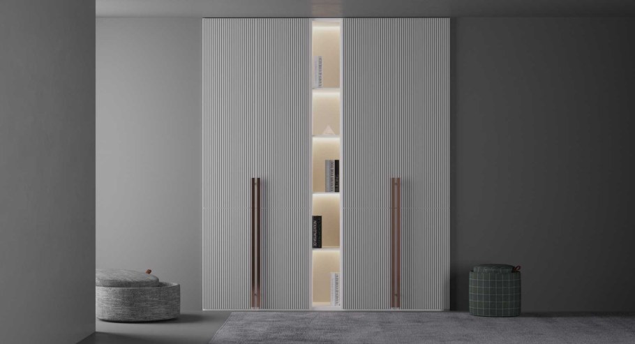 Рифленые вертикальные фасады для шкафа