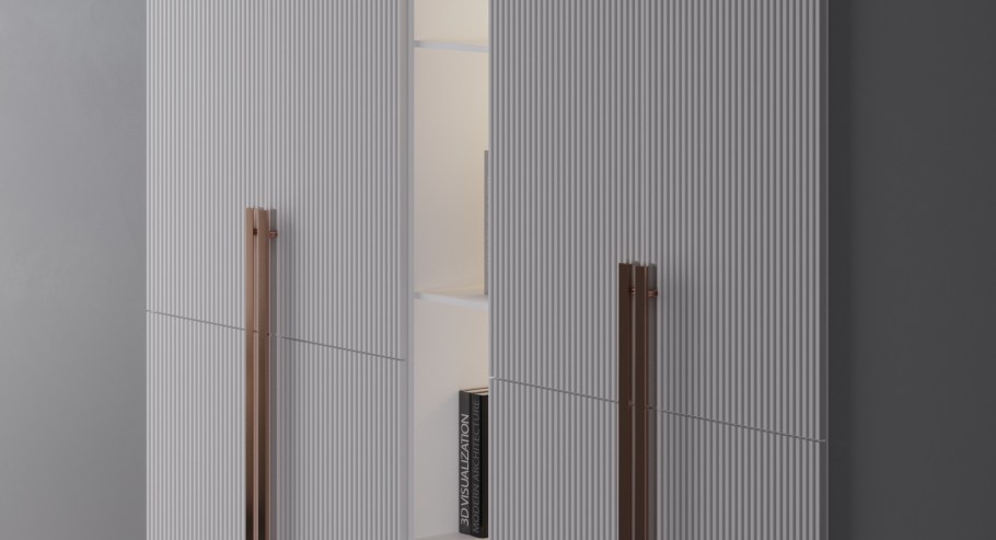 Шкаф с рифлеными фасадами