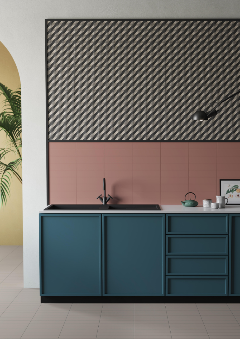 Полосатые фасады для кухни