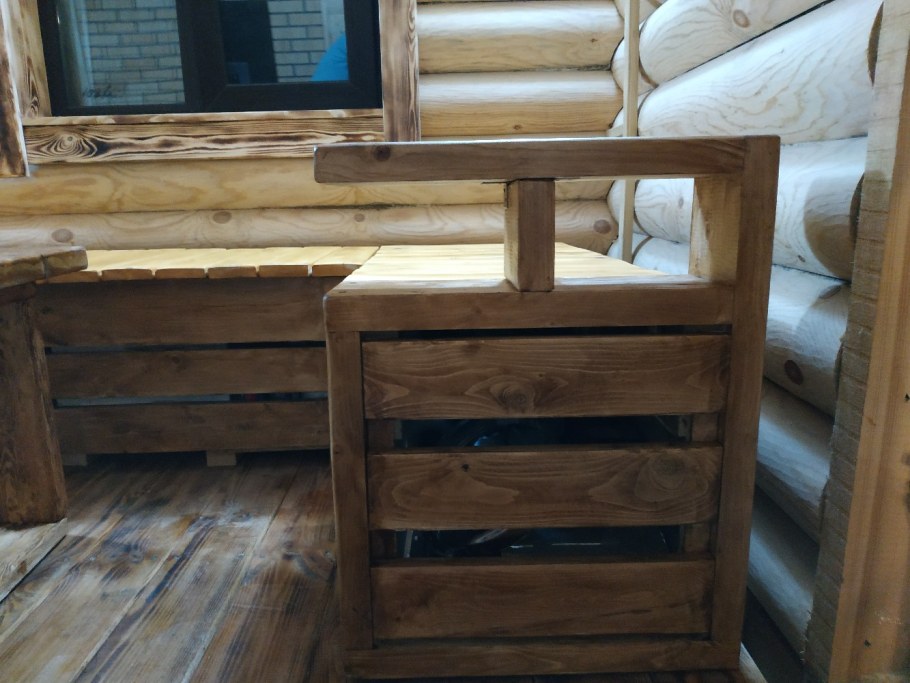 Деревянный уголок в баню