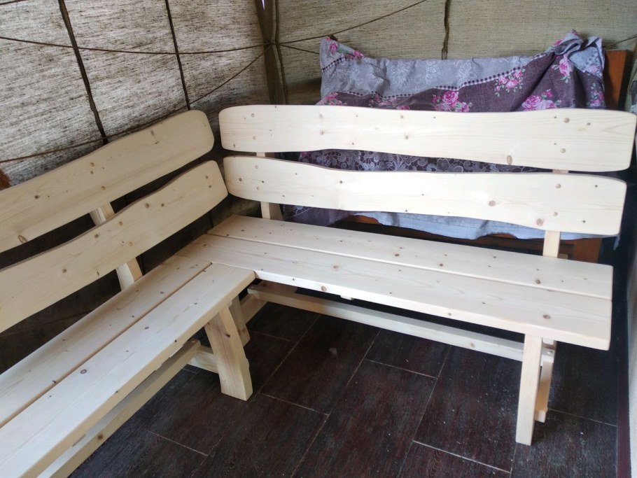 Деревянные лавочки со спинкой