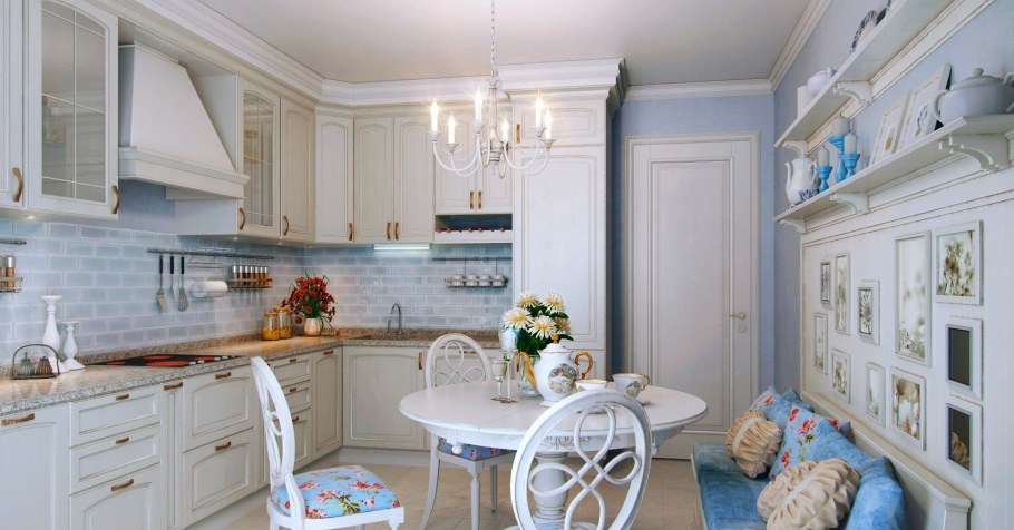 Интерьер кухни 9м2 Прованс