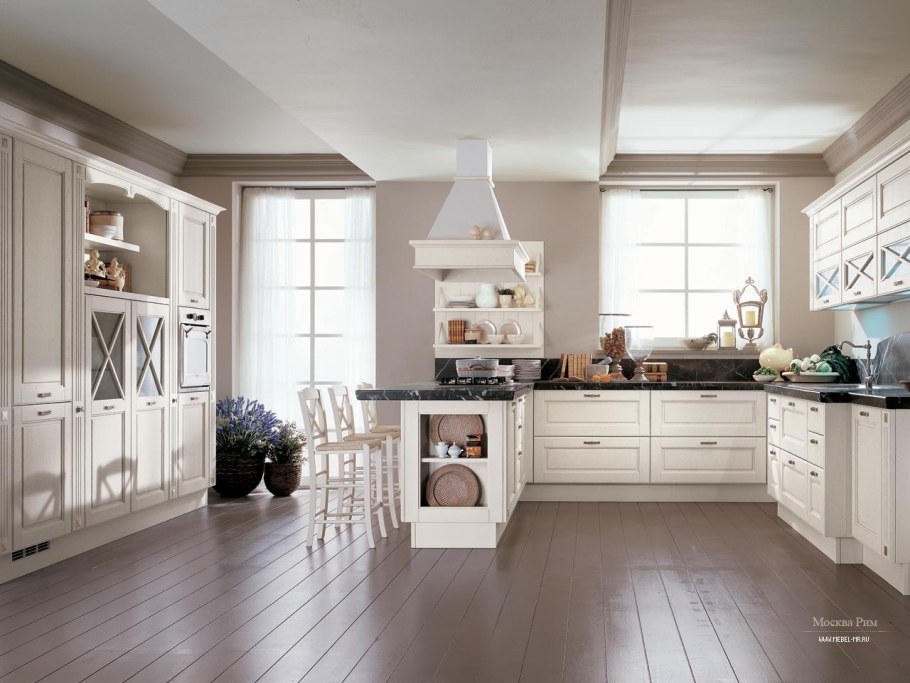 Белая кухня Кантри и Прованс