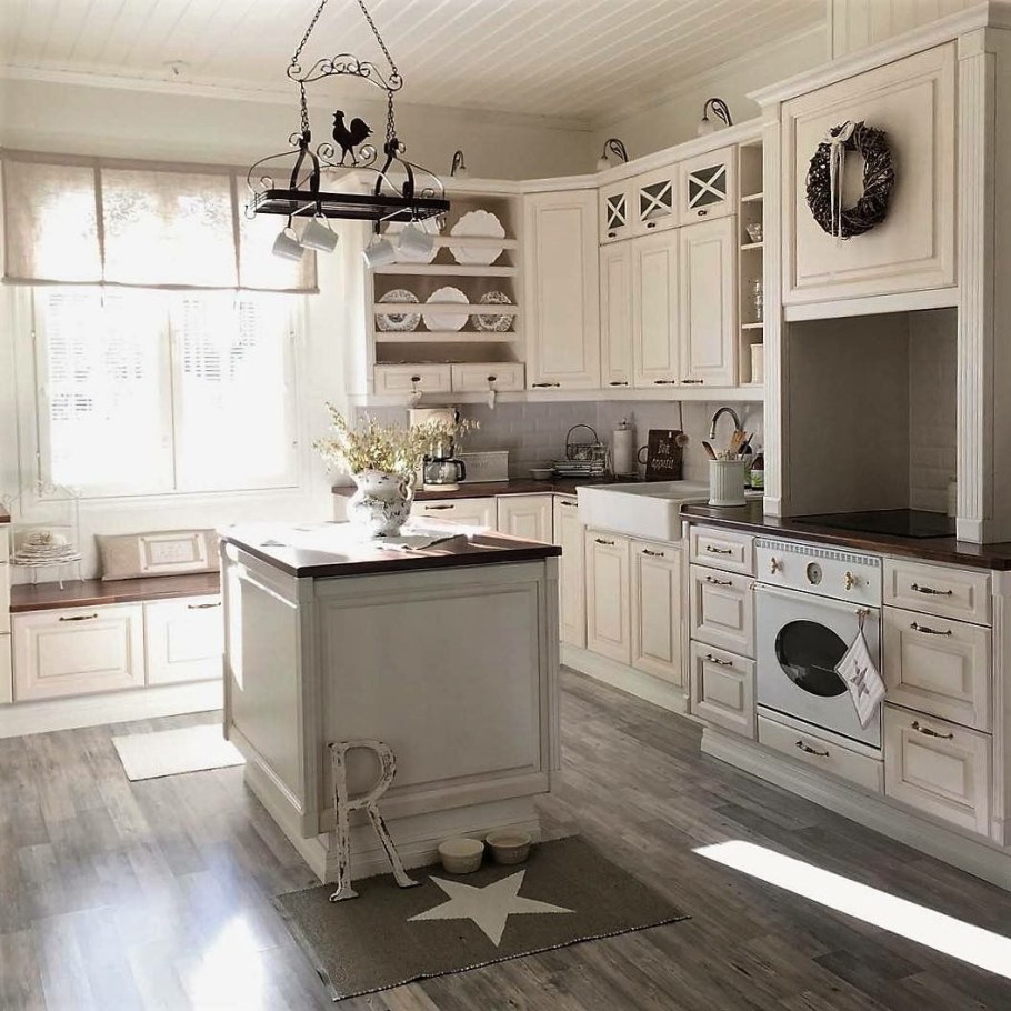 Белая кухня икеа Прованс